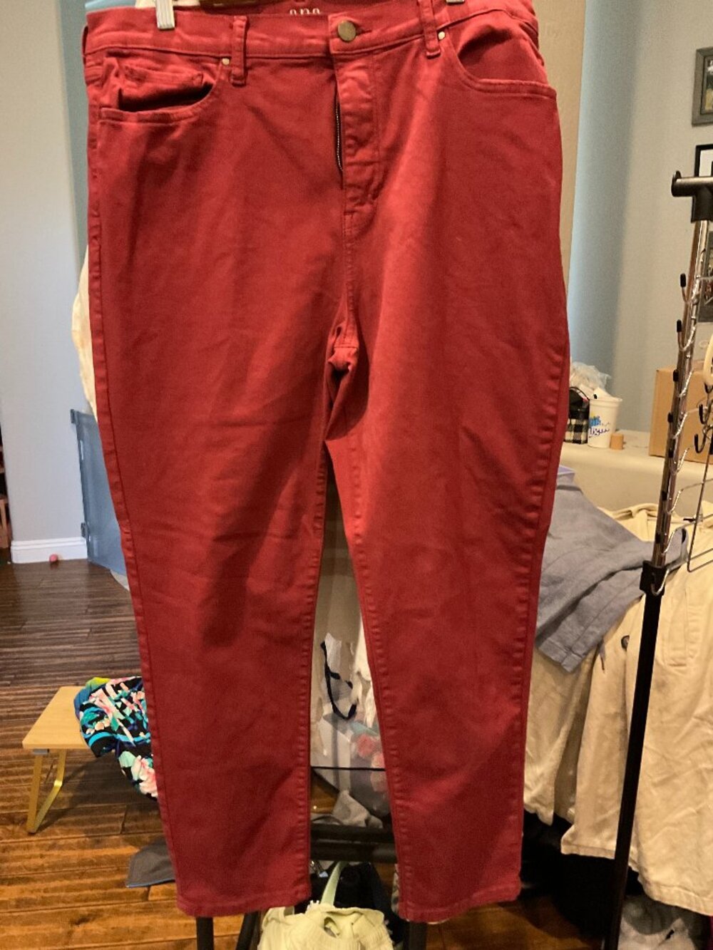 a.n.a. High-Rise Skinny Ankle Jeans | Burgundy Red | Size 18 | Like New